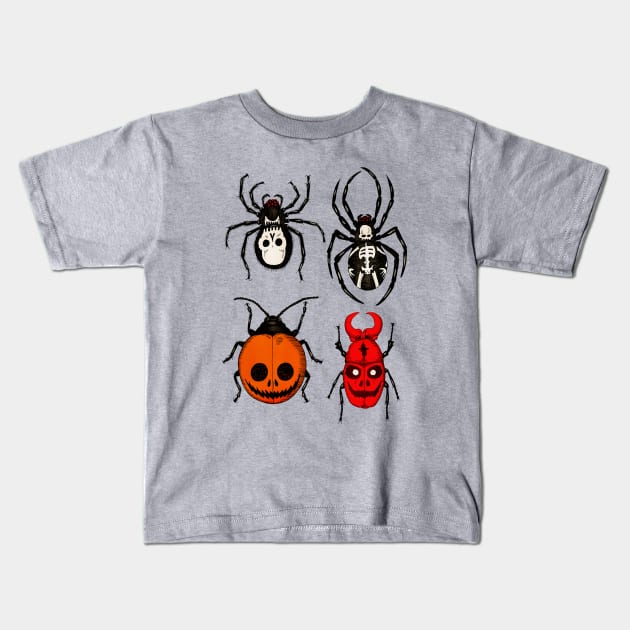 Spooky Bugs Kids T-Shirt by djrbennett